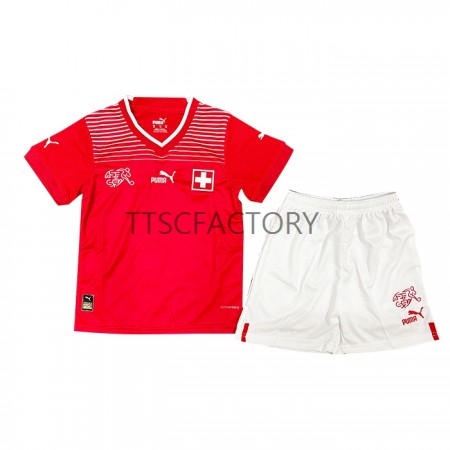 Tenue Suisse Enfant Domicile World Cup 2022 Maillot de Foot